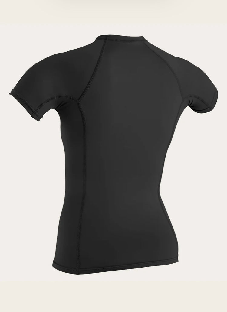O’Neill WOMEN'S BASIC 50+ S/S RASH GUARD - black | O’neill | Rash Vest - Northshore Newquay - Surf/Skate Shop