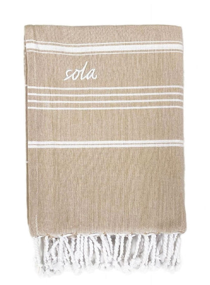 Sola Fouta Cotton Beach Towel Biscuit | Sola | Beach Towel