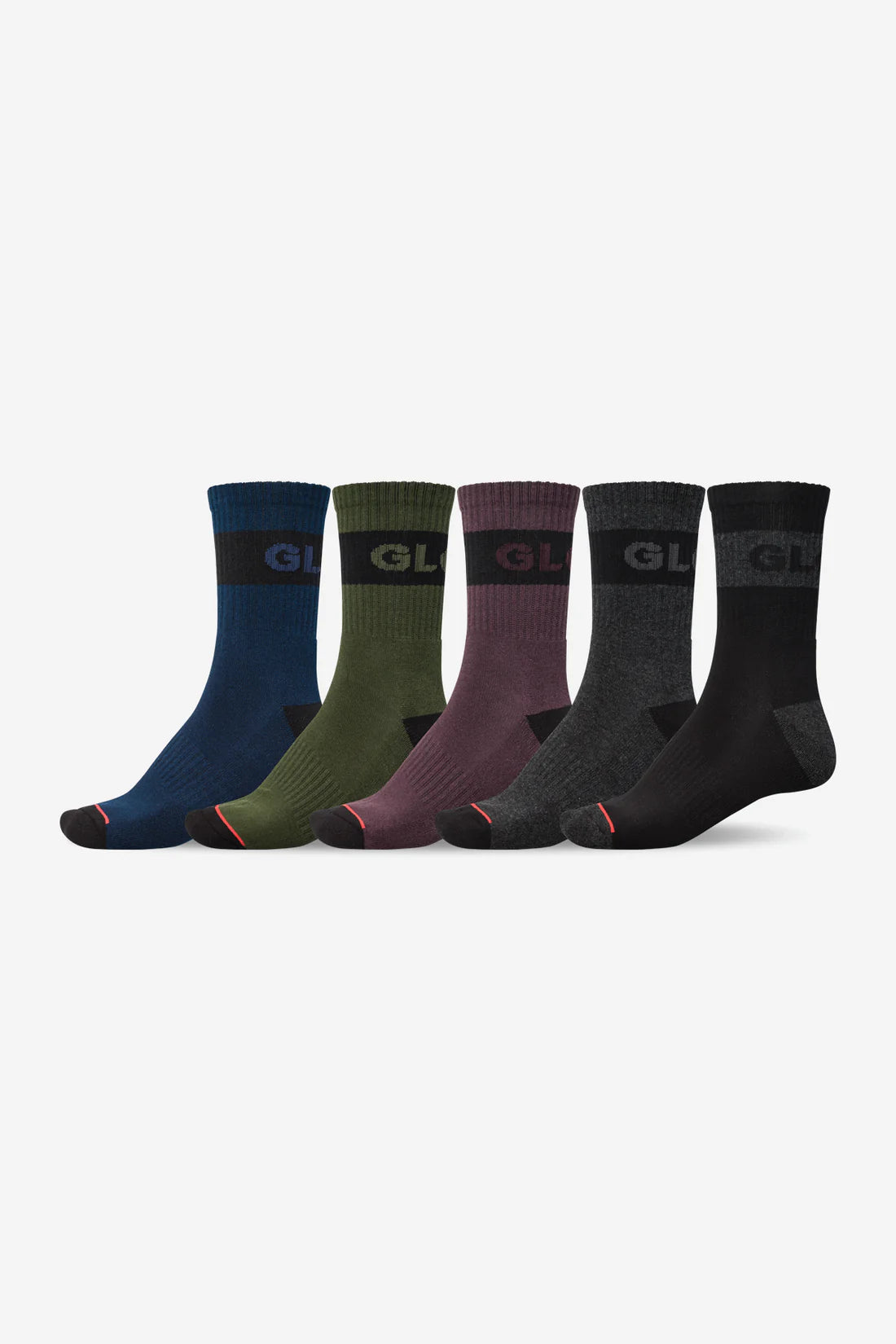 Globe Horizons Crew Sock 5 Pack - Assorted Dark Assorted | Globe | Sports socks