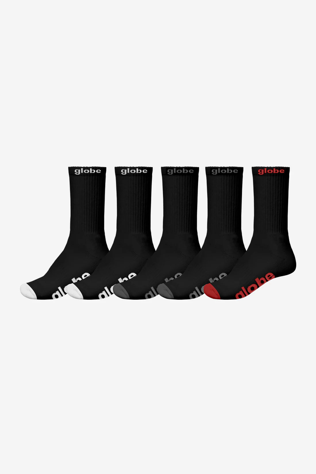 Globe OG Sock 5 Pack - Black/Assorted | Globe | Sports socks