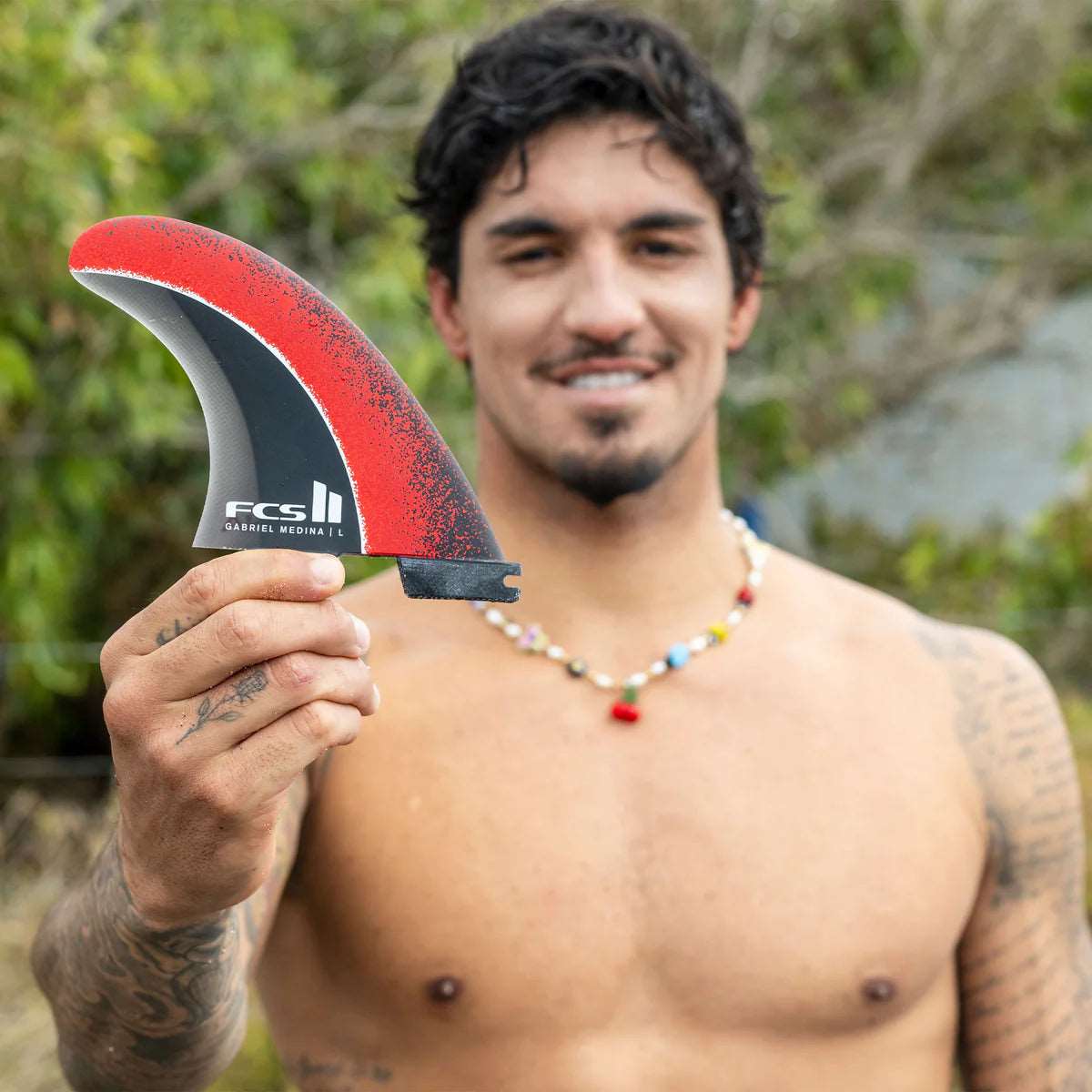 FCS II MEDINA TRI FIN SET ( Black / Red ) | FCS | Surfboard Fins.