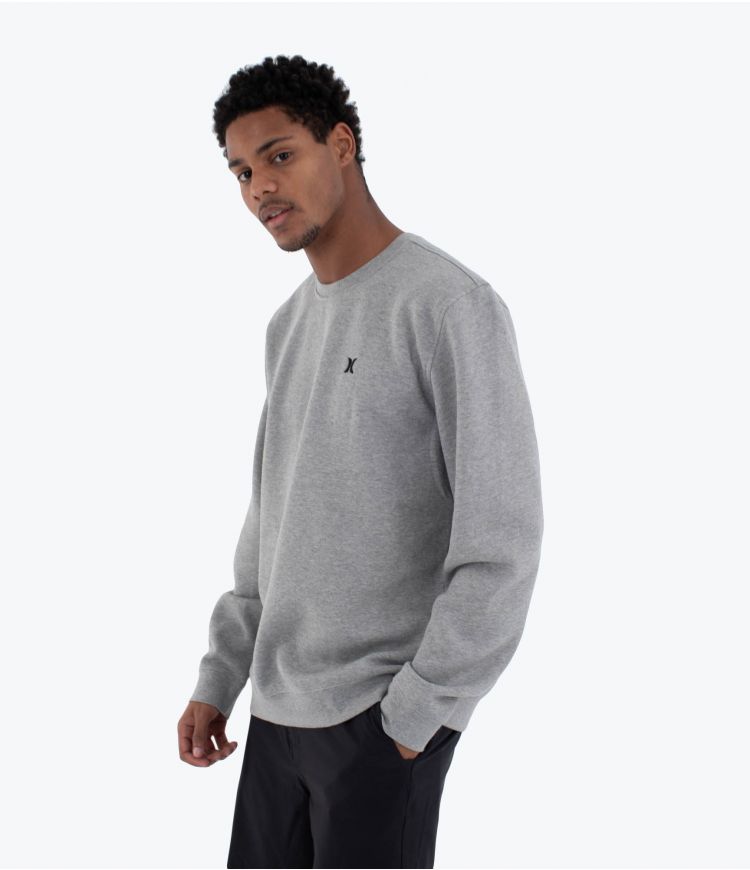 Hurley Icon Crew Sweatshirt-Dark Heather Grey | Hurley | Sweatshirt