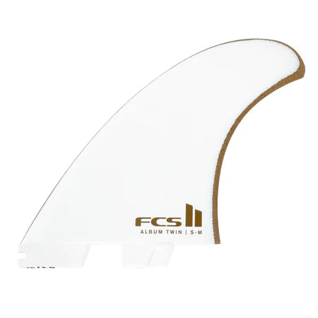 FCS II ALBUM TWIN + 1 PG - White/gold | FCS | Surfboard Fins. - Northshore Newquay - Surf/Skate Shop