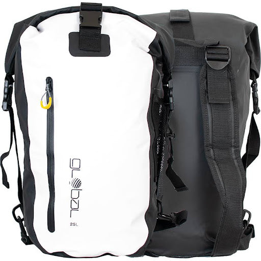Global 25 Litre Backpack Dry Bag White black | Global | Waterproof Dry Bag - Northshore Newquay - Surf/Skate Shop