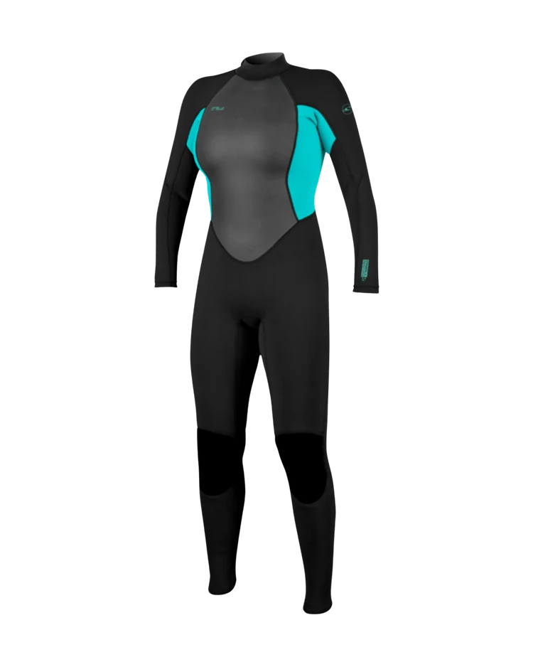 O'neill Women Reactor-2 3/2 Back Zip Full Wetsuit | Black/Light Aqua | O'neill | - Northshore Newquay - Surf/Skate Shop