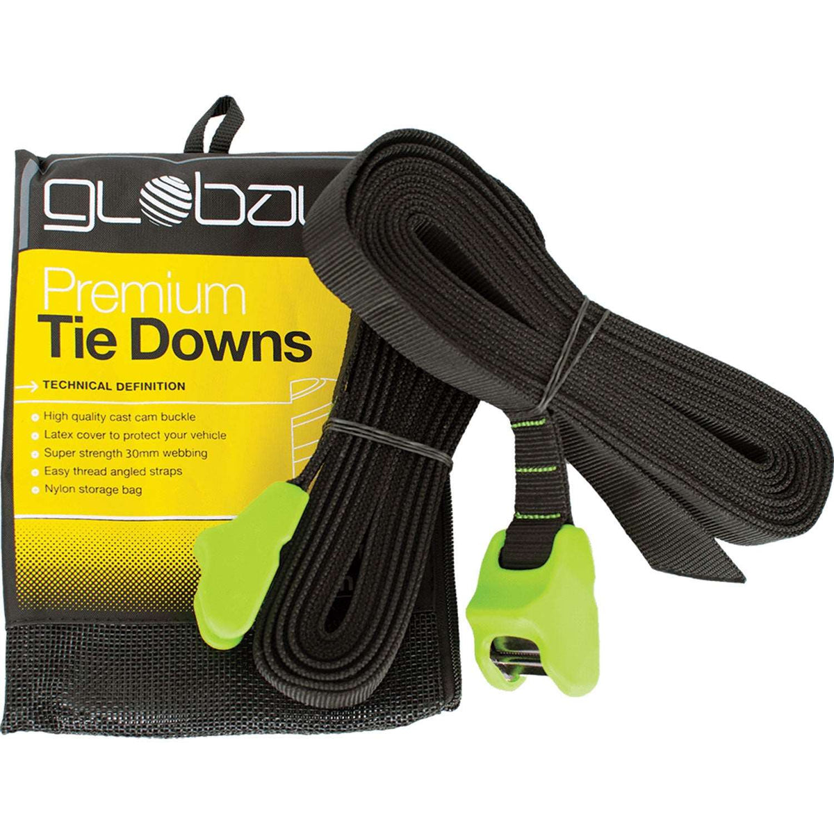 Global Surf Premium Roof Rack Tie Downs | Global | Roof Rack Straps - Northshore Newquay - Surf/Skate Shop