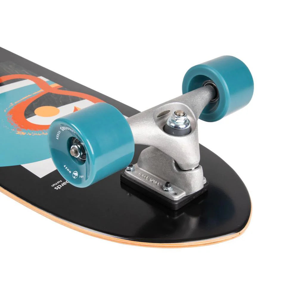 Arbor Surfskate Complete Cruiser Skateboard CX Surfskate Fat Fish Black 32" | Arbour | - Northshore Newquay - Surf/Skate Shop