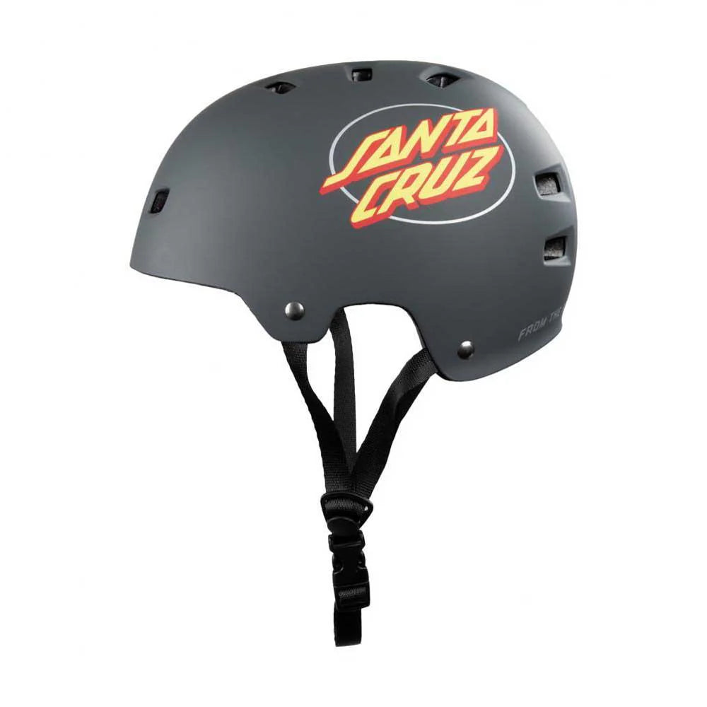 Bullet x Santa Cruz Helmet Oval Dot Matte Charcoal Adult 54-57cm | Santa Cruz | - Northshore Newquay - Surf/Skate Shop