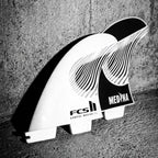 FCS II MEDINA TRI FIN SET ( Black / White ) | FCS | Surfboard Fins. - Northshore Newquay - Surf/Skate Shop