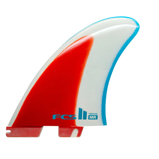FCS II MR Freeride Twin Surfboard Fins in Blue/Red/White | FCS | Twin Fins