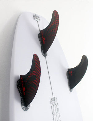 FCS II Sharpeye PC Tri Surfboard Fins Black/Red | FCS | Thrusters - Northshore Newquay - Surf/Skate Shop