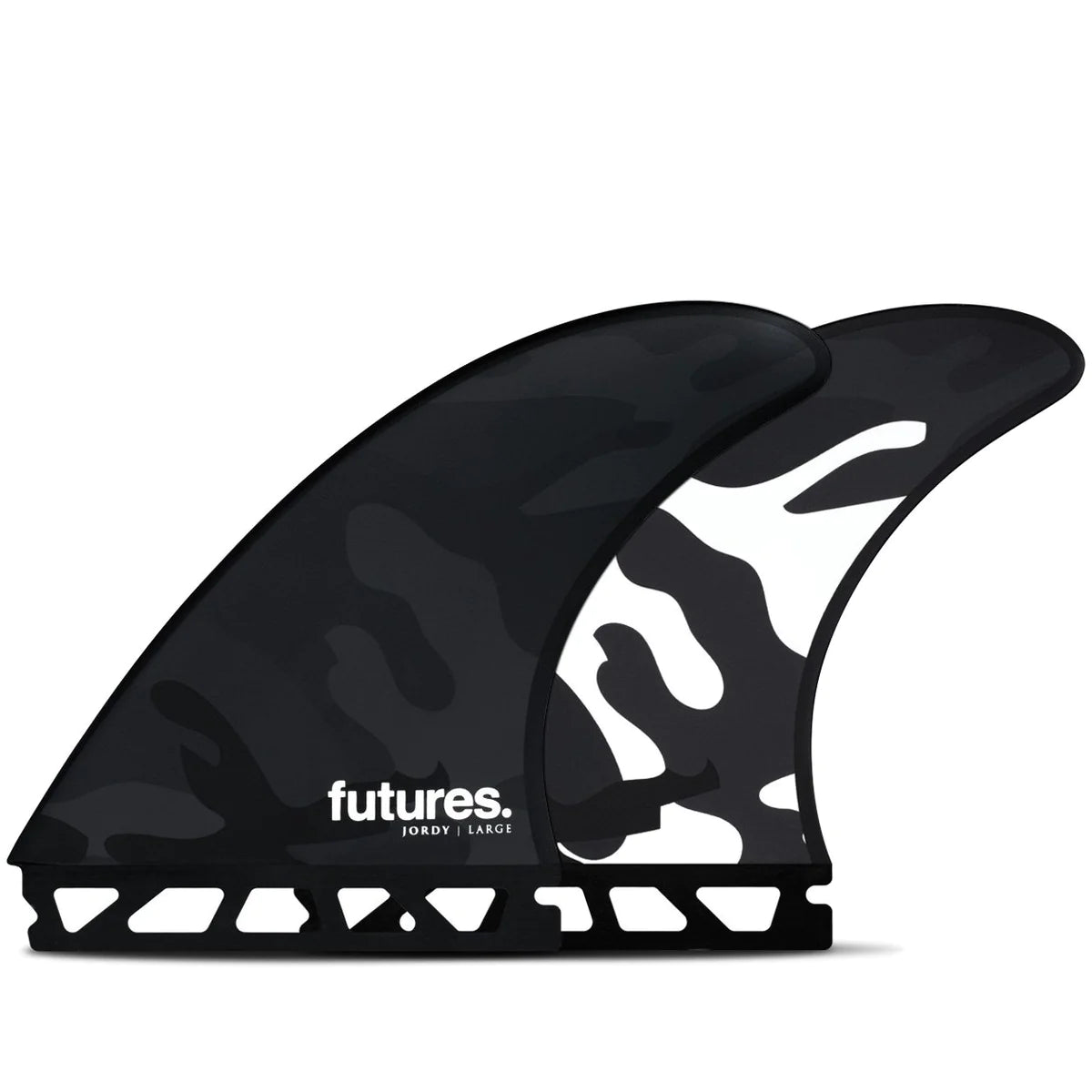 Jordy Signature Honeycomb Surfboard Fins Size Large Black Camo | Futures | Thruster
