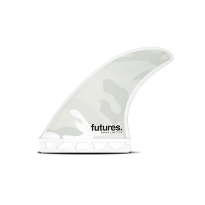 Jordy Signature Honeycomb Surfboard Fins Size Large White Camo | Futures | Thruster