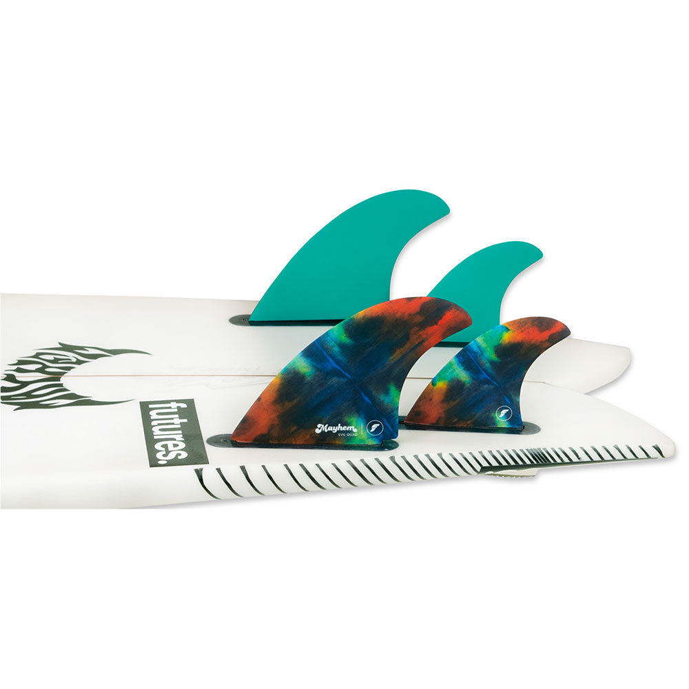Futures Mayhem Evil Quad Tye Die Surfboard Fins | Futures | Quad Fins - Northshore Newquay - Surf/Skate Shop