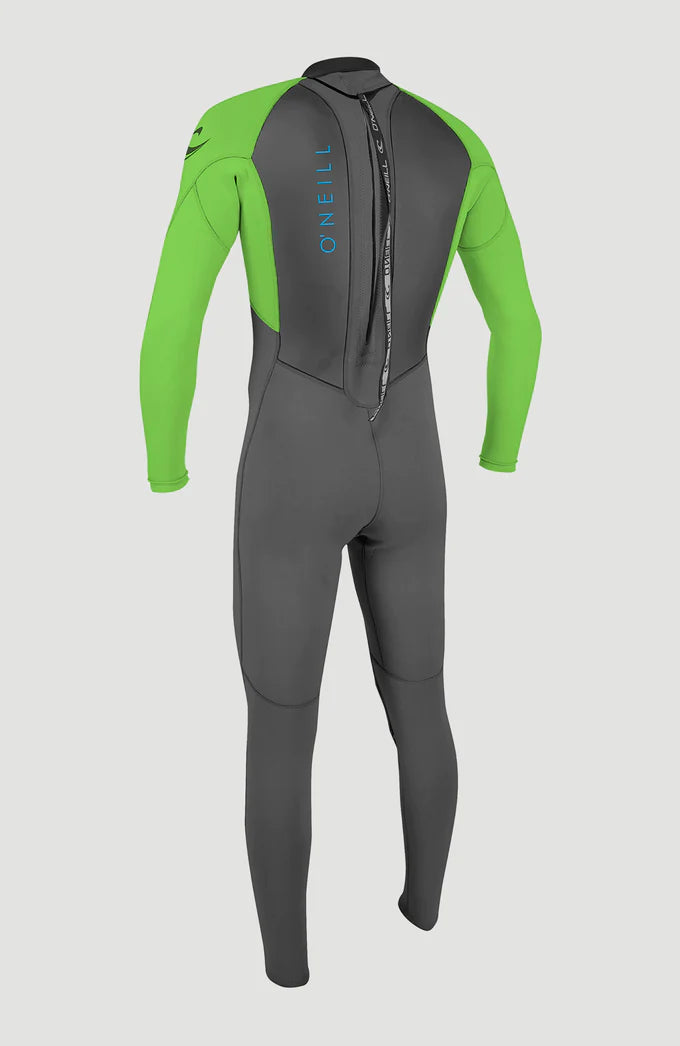 O’NEILL KIDS REACTOR-2 3/2MM BACK ZIP FULL WETSUIT ( Blk/Green) | O’neill | Summer Wetsuit