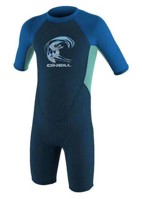 O’NEILL TODDLER REACTOR 2MM BACK ZIP SHORTY WETSUIT (Slate/Aqua) AGE 6 | O’neill | Summer Wetsuit