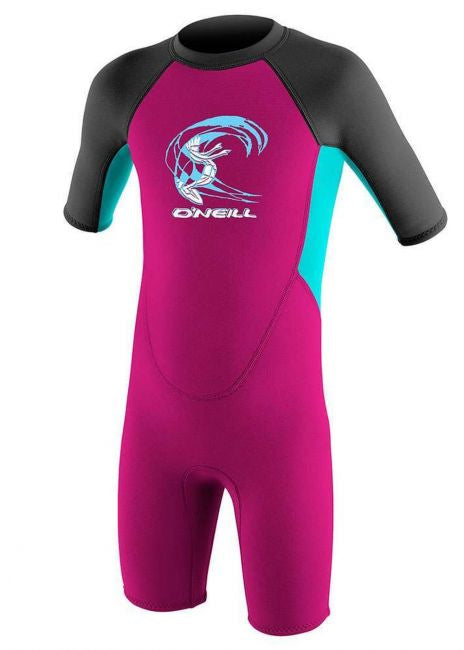 O’NEILL TODDLER REACTOR 2MM BACK ZIP SHORTY WETSUIT (Berry/Aqua) AGE 6 | O’neill | Summer Wetsuit