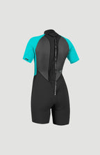 O’NEILL WOMENS REACTOR 2MM BACK ZIP SHORTY WETSUIT (Blk/Aqua) | O’neill |