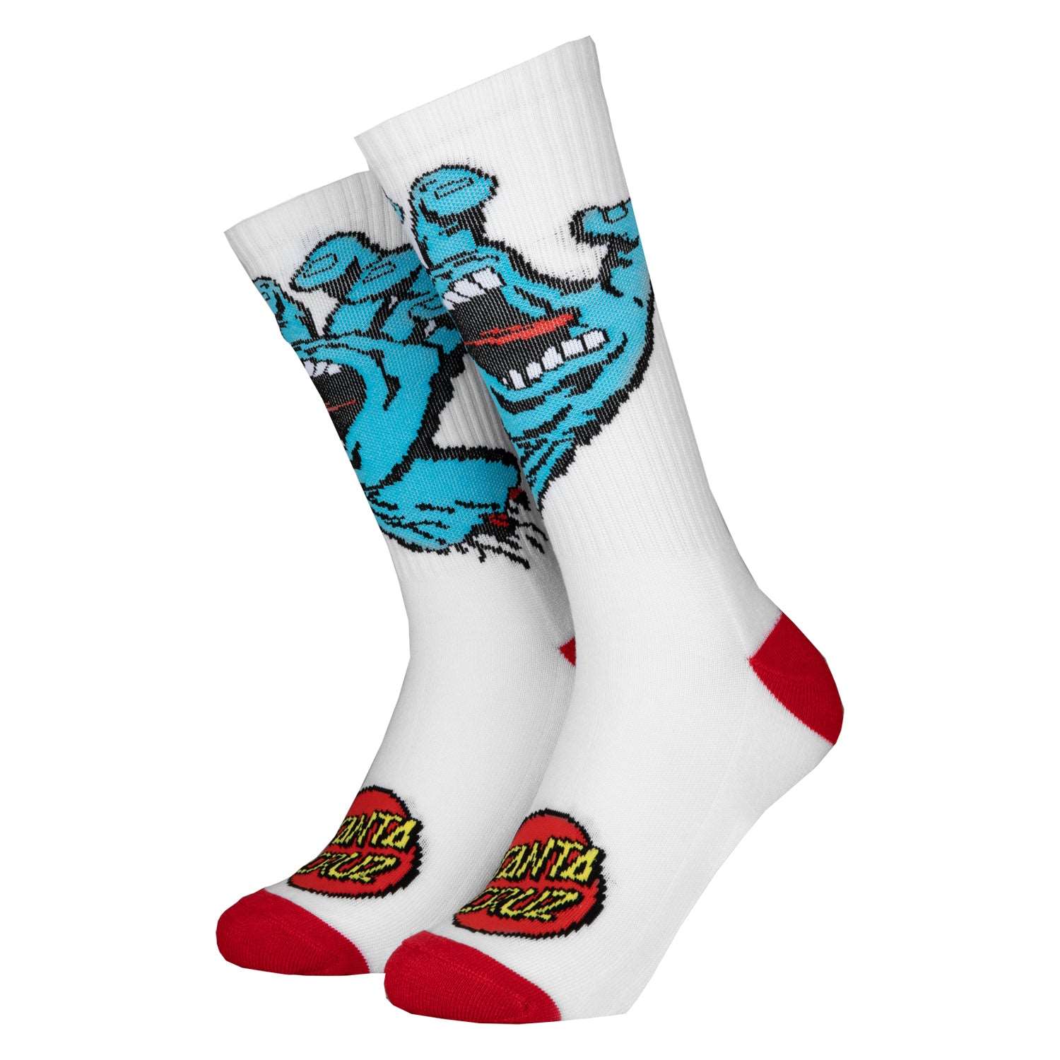 Santa Cruz Screaming Hand Sock White | Santa Cruz | Sports socks