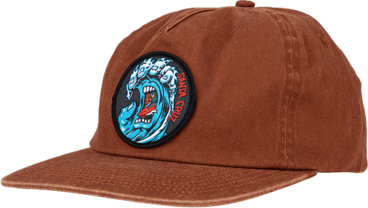 Santa Cruz Screaming Wave Snap Back Cap (Brn Overdye) Brown Overdye | Santa Cruz | Cap