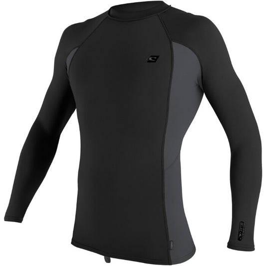 O'NEILL Mens Premium Skins Long Sleeve Rash Vest - black/graphite | O’neill |