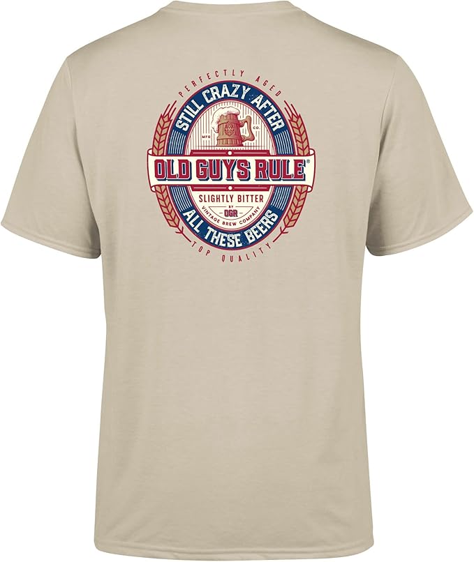 Old Guys Rule T-shirt Still Crazy - sand XX large | Old Guys Rule |