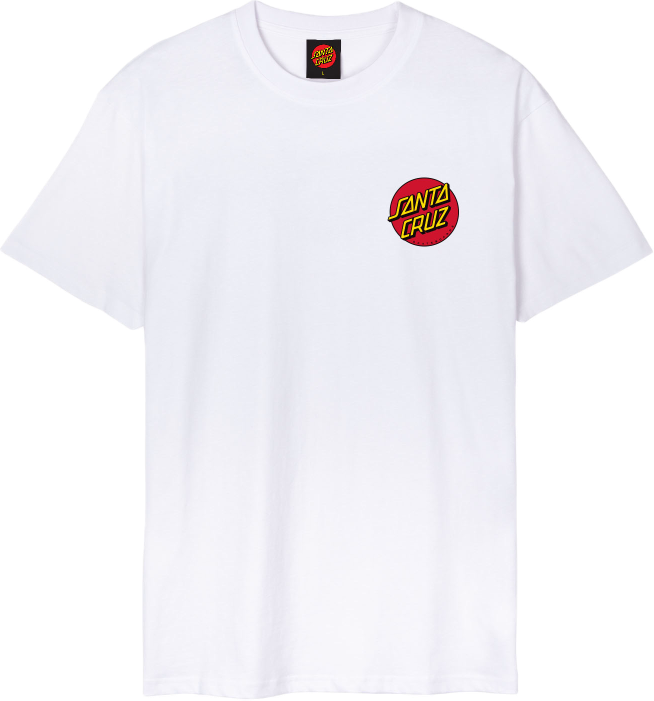 Santa Cruz Men’s Classic Dot Tshirt-White | Santa Cruz |