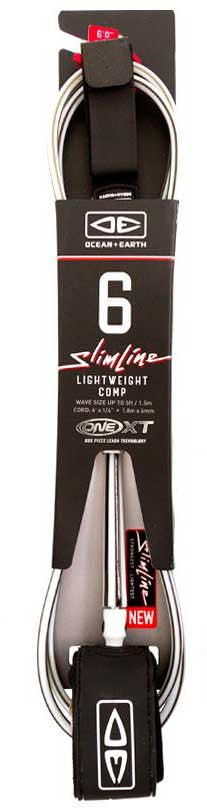 Ocean & earth slimline lightweight comp 6ft leash | Ocean & Earth | - Northshore Newquay - Surf/Skate Shop