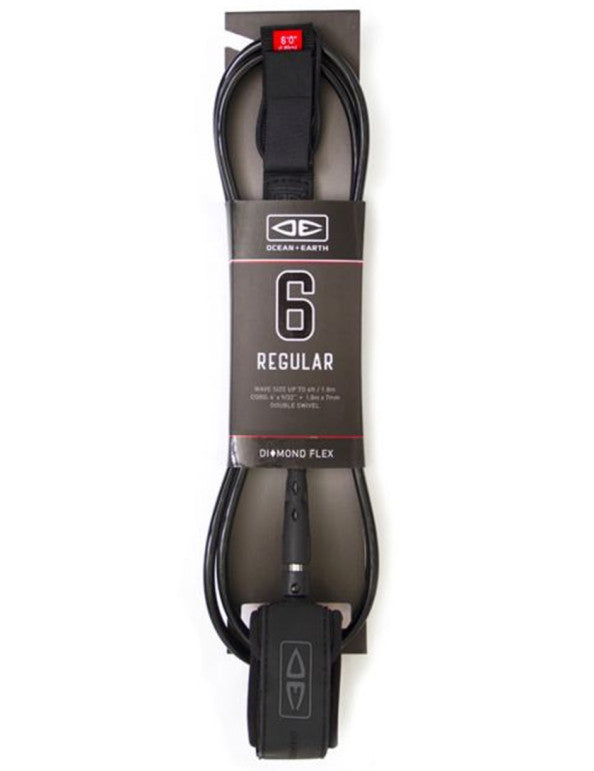 Ocean & Earth regular 6ft leash - black | Ocean & Earth | - Northshore Newquay - Surf/Skate Shop