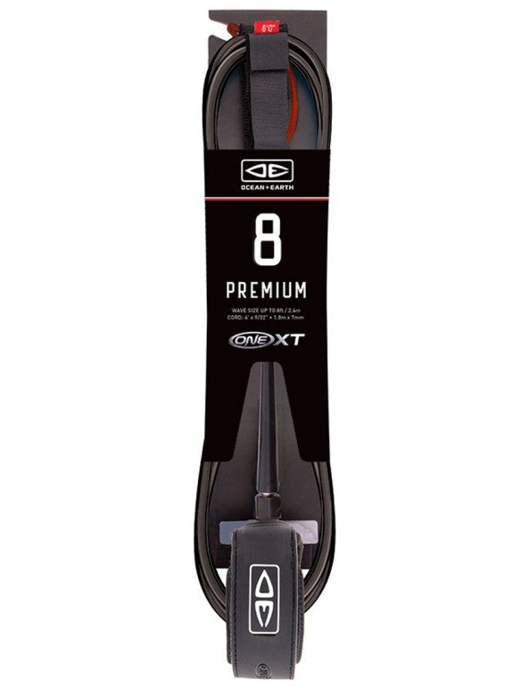 Ocean & Earth Premium Xt 8ft Leash Black | Ocean & Earth | - Northshore Newquay - Surf/Skate Shop
