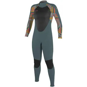 O’NEILL WOMENS EPIC 4/3MM BACK ZIP FULL WETSUIT | SHADE / ARTA /SHADE UK 14 | O’neill | Winter Wetsuit