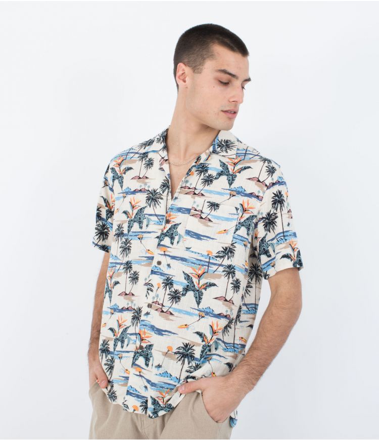 Hurley Men’s Linen Rincon Camp Shirt | Hurley | Shirt - Northshore Newquay - Surf/Skate