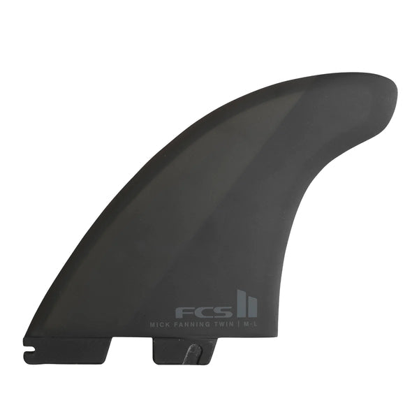 FCS II MICK FANNING TWIN + 1 SURFBOARD FINS Black Grey | FCS | Twin Fins