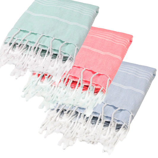 Sola Fouta Cotton Beach Towel Coral | Sola | Beach Towel