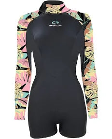 Sola Ladies Ignite Spring Wetsuit - Black Floral Uk 16 | Sola |