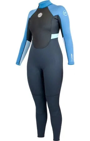 Alder Impact Women’s Full Suit Back Zip 3/2mm - Charcoal / Blue Uk 16 | Alder |