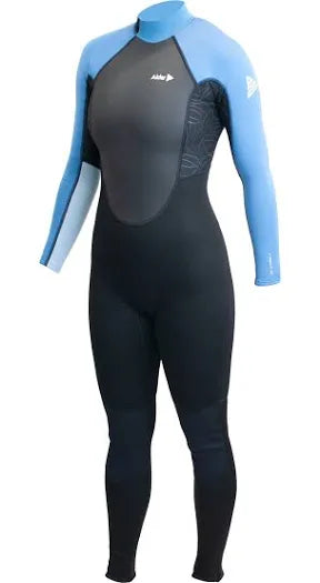 Alder Impact Women’s Full Suit Back Zip 3/2mm - Black / Blue Uk 10 | Alder |