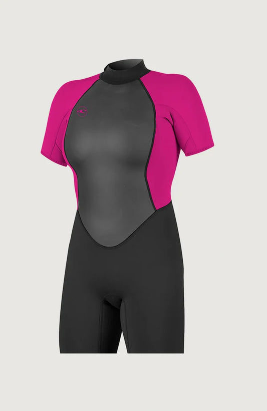 O’NEILL WOMENS REACTOR 2MM BACK ZIP SHORTY WETSUIT - Black / Berry | O’neill |