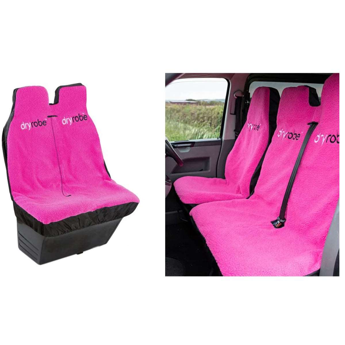 Dryrobe Water-repellent Car Seat Cover-Double Black Pink | Dryrobe | Seat Cover - Northshore Newquay - Surf/Skate Shop