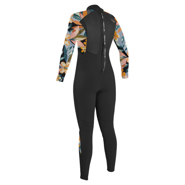 O’NEILL GIRLS EPIC 5/4MM BACK ZIP FULL WETSUIT | BLACK / DEMI FLORAL | O’neill | Winter Wetsuit