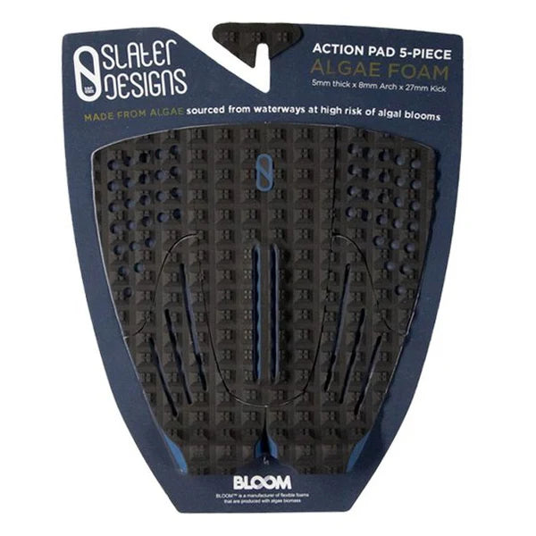 Slater Designs FireWire 5 Piece Action Deck Pad Black blue | Firewire | Traction pad - Northshore Newquay - Surf/Skate Shop