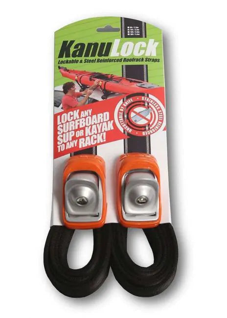 Kanu Lock Lockable Tie Down Straps 11ft 3.3 Metres | Kanu Lock | Roof Rack Straps - Northshore Newquay - Surf/Skate Shop