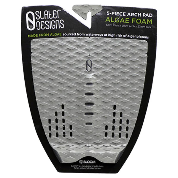 Slater Designs FireWire 5 Piece Action Deck Pad Light Grey black | Firewire | Traction pad - Northshore Newquay - Surf/Skate Shop