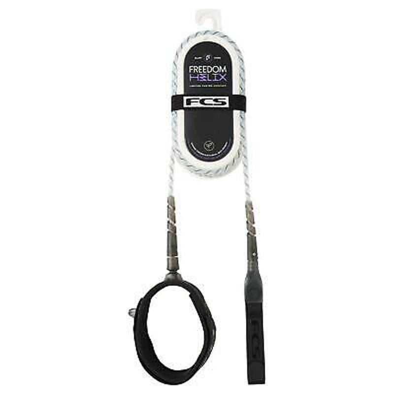 FCS freedom helix 7ft leash Natural black | FCS | Surfboard Leash - Northshore Newquay - Surf/Skate Shop
