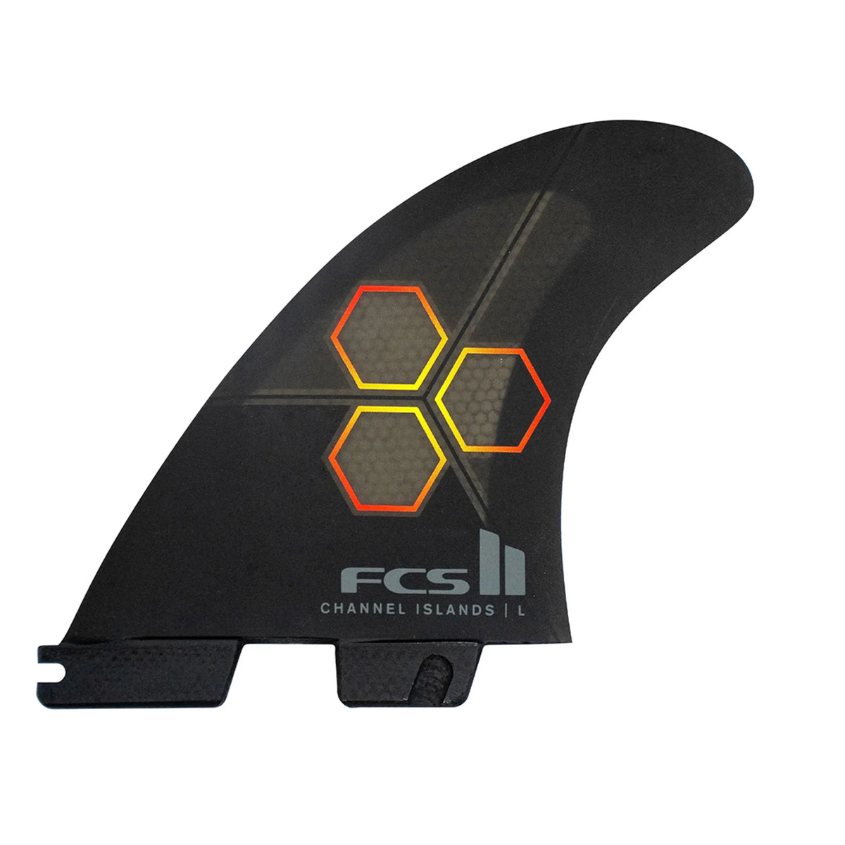 Channel Islands PC Tri Fin Set in Black Flame | FCS | Surfboard Fins. - Northshore Newquay - Surf/Skate Shop