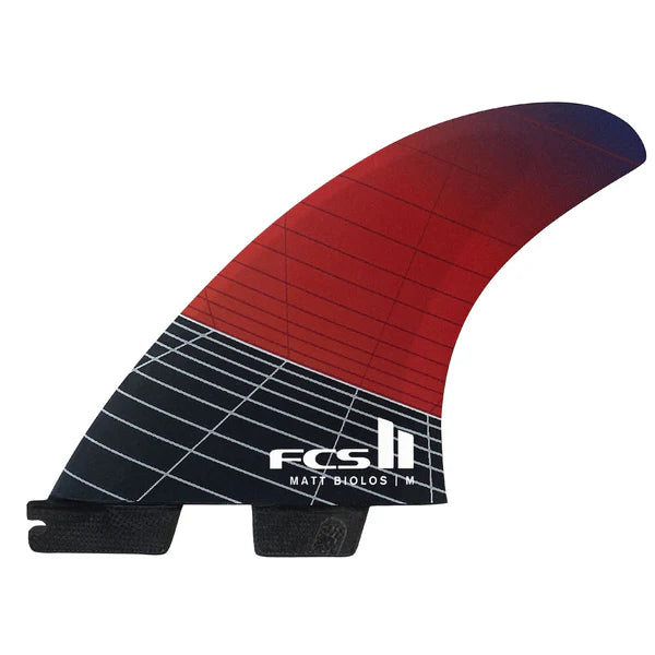 FCS II MATT BIOLOS TRI FIN SET Medium (red) | FCS | Surfboard Fins.