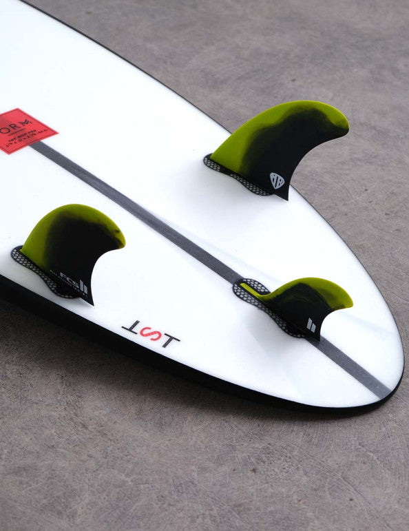 FCS II MR PC Twin + Stabilizer Fins cyber lime/black | FCS | Surfboard Fins. - Northshore Newquay - Surf/Skate Shop