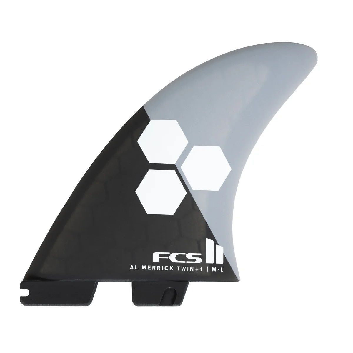 FCS II AL MERRICK PC TWIN + 1 FINS - GREY/CHARCOAL | FCS | Surfboard Fins. - Northshore Newquay - Surf/Skate Shop