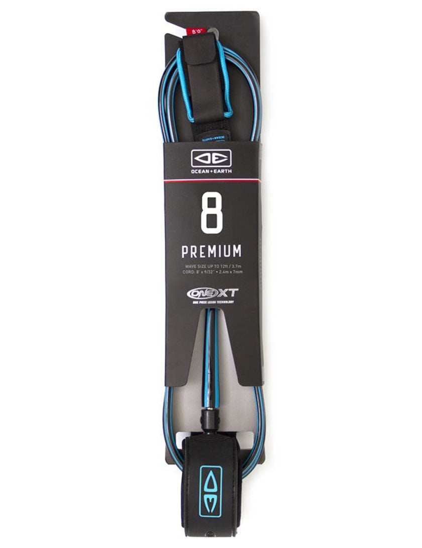Ocean & Earth Premium Xt 8ft Leash Blue | Ocean & Earth | - Northshore Newquay - Surf/Skate Shop