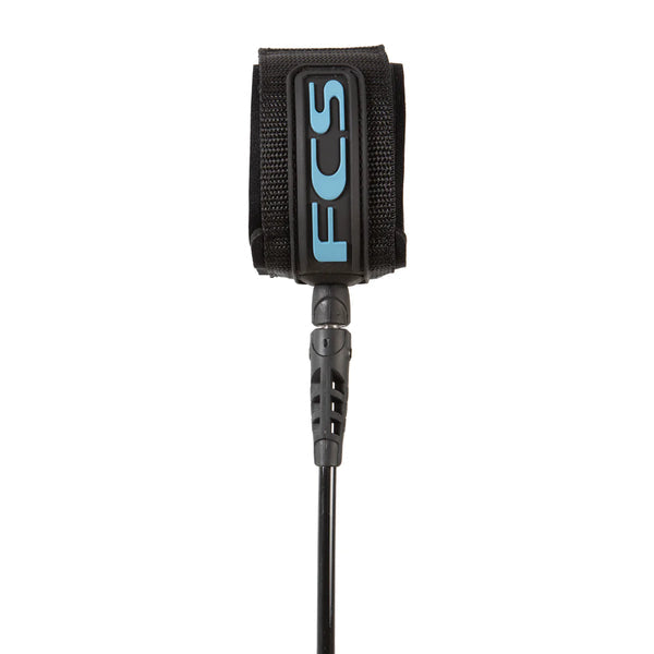FCS 7ft Classic series regular leash Black Blue | FCS | - Northshore Newquay - Surf/Skate Shop